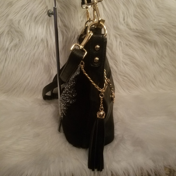 RHINESTONE CROSS WINGED HOBO - Picture 6 of 8